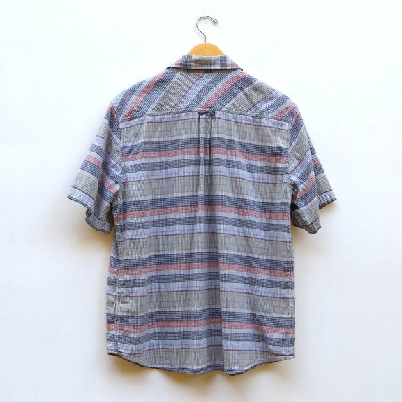 Carbon 2 Cobalt - Men's Size L Striped Button Up Shirt Short Sleeve - Picture 3 of 4